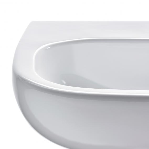 Immagine di Duravit D-CODE lavabo 55 cm con troppopieno e bordo per rubinetteria, lato inferiore smaltato, colore bianco 2310550000