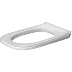 Immagine di Duravit D-CODE sedile senza coperchio per vaso Vital, versione allungata, senza chiusura rallentata, con cerniere in acciaio inox, colore bianco 0060710000