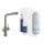 Grohe BLUE HOME sistema completo rubinetto bocca a L e refrigeratore con sistema WiFi finitura grafite spazzolato 31454AL1