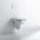 Immagine di Duravit D-CODE set vaso sospeso a cacciata UWL classe 1 e sedile con coperchio con cerniere in plastica con chiusura rallentata, colore bianco 45350900A1