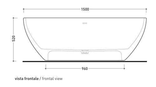 Immagine di Flaminia APP vasca freestanding 150 cm, in pietraluce, colore bianco latte finitura opaco AP150VLAT