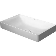 Immagine di Duravit DURASQUARE bacinella da appoggio soprapiano con rettifica 60 cm senza foro per rubinetteria, senza troppopieno, senza bordo per rubinetteria, colore bianco 2355600000