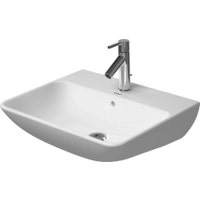 Immagine di Duravit ME BY STARCK lavabo 55 cm monoforo, con troppopieno, con bordo per rubinetteria, lato inferiore smaltato, colore bianco finitura opaco 2335553200