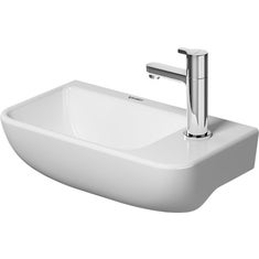 Immagine di Duravit ME BY STARCK lavamani 40 cm monoforo, senza troppopieno, con bordo per rubinetteria, con foro per rubinetteria a destra, lato inferiore smaltato, colore bianco 0717400000