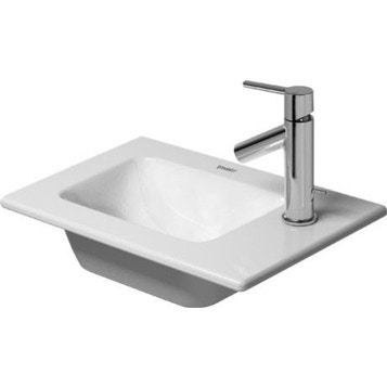 Immagine di Duravit ME BY STARCK lavamani consolle 43 cm monoforo, con bordo per rubinetteria, senza troppopieno, colore bianco finitura opaco 0723433241