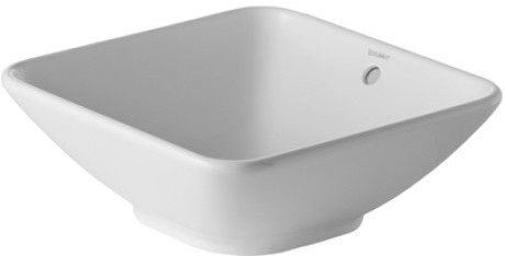 Immagine di Duravit ME BY STARCK bacinella da appoggio soprapiano 42 cm senza foro per rubinetteria, con troppopieno, senza bordo per rubinetteria, colore bianco 0333420000