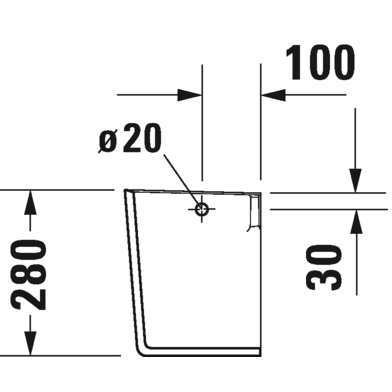 Immagine di Duravit ME BY STARCK semicolonna per lavamani, colore bianco 0858410000