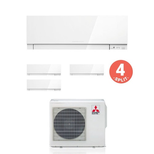 Immagine di Mitsubishi MSZ-EF Climatizzatore quadri split inverter Bianco | unità esterna 7,2 kW unità interne 9000+9000+9000+12000 BTU MXZ-4E72VA+3MSZ-EF25VE3W+MSZ-EF35VE3W 