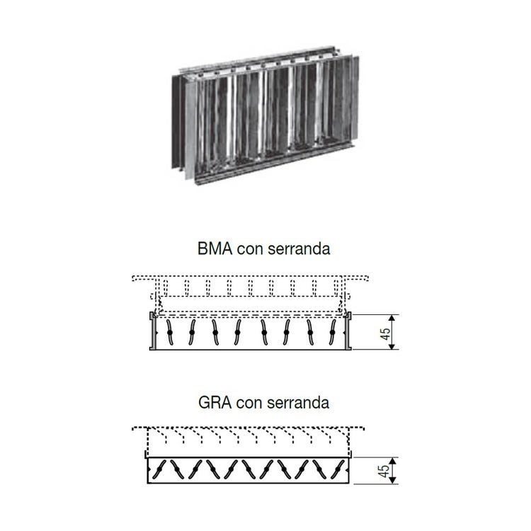 Irsap 200x100 Serranda di taratura manuale L.20 H.10 cm, per bocchette di  mandata BMA e ripresa GRA - TLZSER0201000