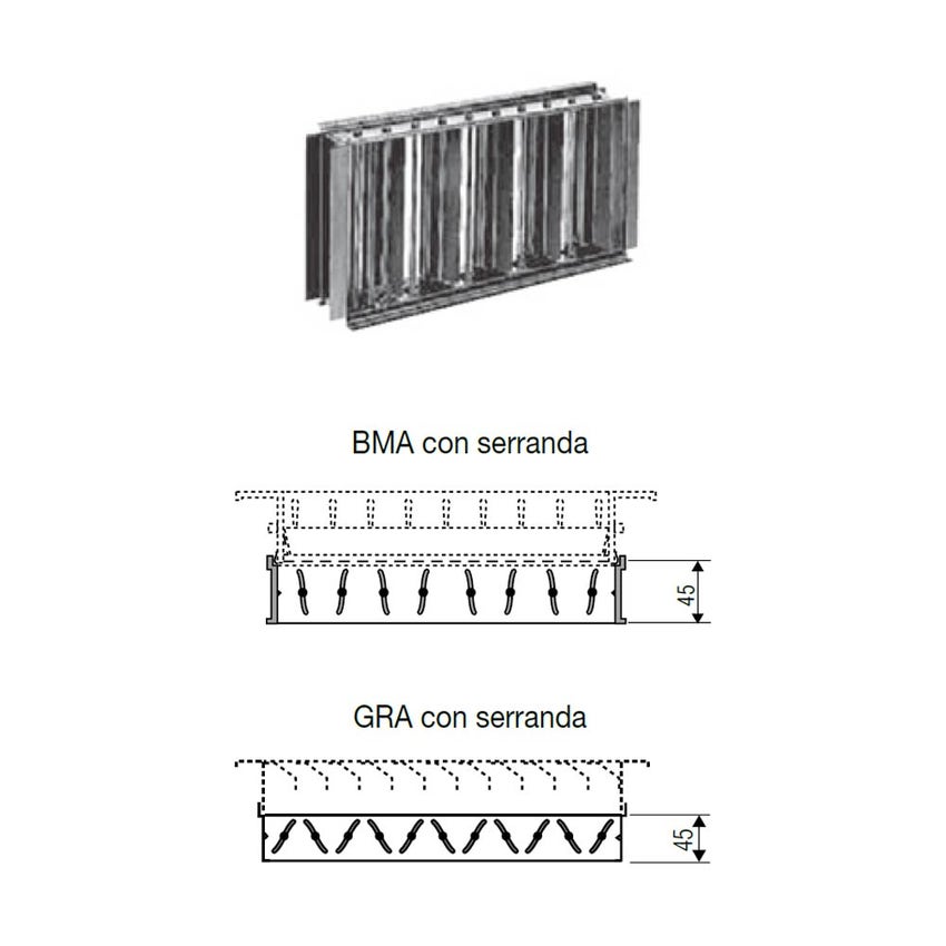 Immagine di Irsap serranda di taratura manuale 600x150 per bocchette di mandata BMA e ripresa GRA TLZSER0601500
