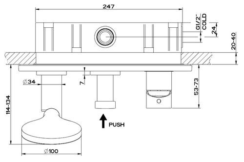Immagine di Gessi VIA MANZONI miscelatore doccia a parete, 2 uscite, con deviatore, presa acqua, supporto, flessibile 150 cm e doccetta anticalcare, senza corpo incasso, finitura cromo 44900#031