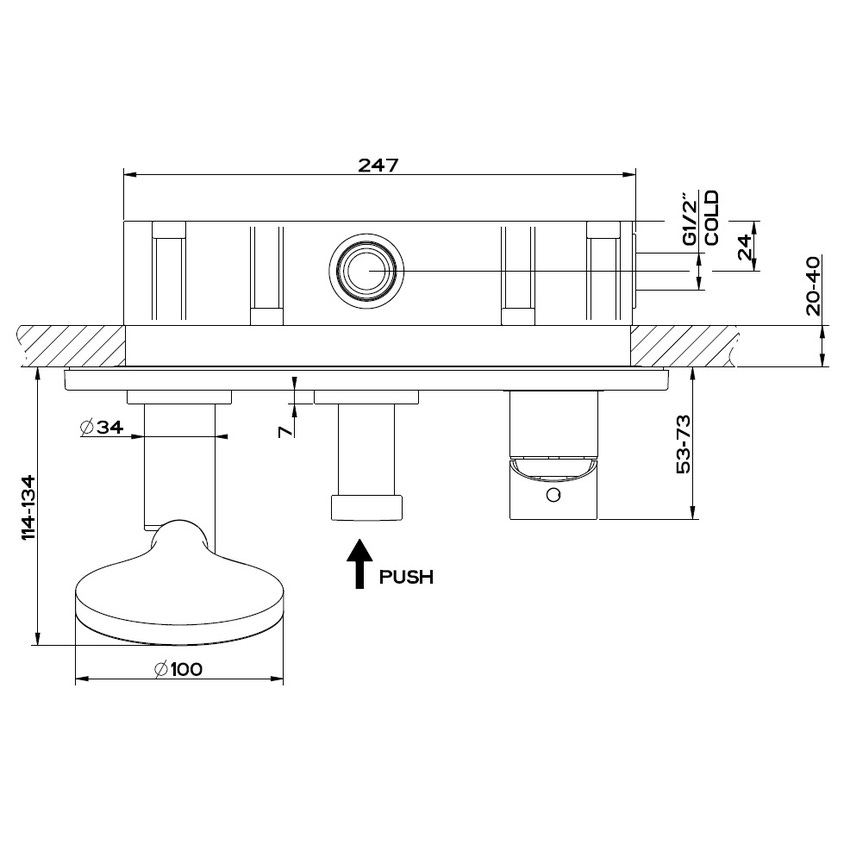 Immagine di Gessi VIA MANZONI miscelatore doccia a parete, 2 uscite, con deviatore, presa acqua, supporto, flessibile 150 cm e doccetta anticalcare, senza corpo incasso, finitura cromo 44900#031