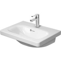 Immagine di Duravit DURASTYLE lavabo consolle Compact 55 cm monoforo, con troppopieno, con bordo per rubinetteria, lato inferiore smaltato, colore bianco 2337550000
