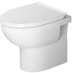 Immagine di Duravit No.1 set vaso a pavimento Rimless® a cacciata e sedile con coperchio con chiusura rallentata, colore bianco 41840900A1