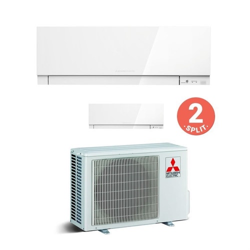 Immagine di Mitsubishi MSZ-EF Climatizzatore dual split inverter Bianco | unità esterna 4,2 kW unità interne 5000+12000 BTU MXZ-2D42VA+MSZ-EF18VE3W+MSZ-EF35VE3W 