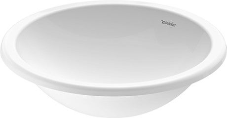 Immagine di Duravit ARCHITEC lavabo da incasso Ø 45 cm, senza foro, per incasso soprapiano, senza troppopieno, lato inferiore smaltato, colore bianco 0318450000