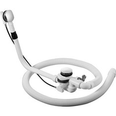 Immagine di Duravit QUADROVAL colonna di scarico con erogazione dalla piletta, per vasche idromassaggio con Air-System, finitura cromo 791275000001000