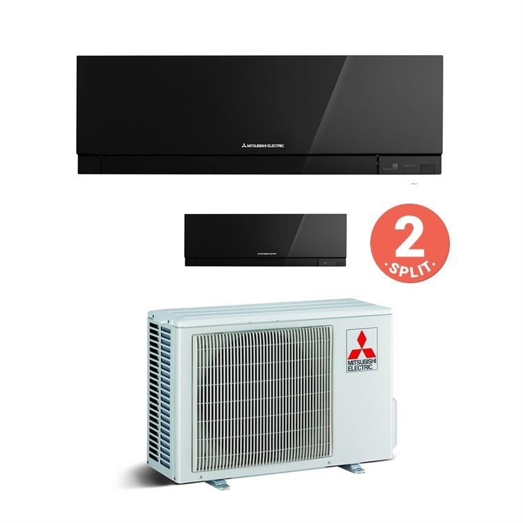 Immagine di Mitsubishi MSZ-EF Climatizzatore dual split inverter Nero | unità esterna 5,3 kW unità interne 12000+12000 BTU MXZ-2D53VA+2xMSZ-EF35VE3B 