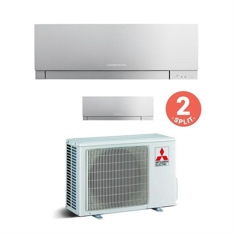 Immagine di Mitsubishi MSZ-EF Climatizzatore dual split inverter Argento | unità esterna 5,3 kW unità interne 7000+15000 BTU MXZ-2D53VA+MSZ-EF22VE3S+MSZ-EF42VE3S 