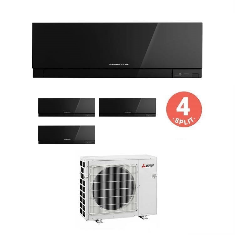 Immagine di Mitsubishi MSZ-EF Climatizzatore quadri split inverter Nero | unità esterna 8,3 kW unità interne 12000+12000+12000+12000 BTU MXZ-4E83VA+4xMSZ-EF35VE2B 