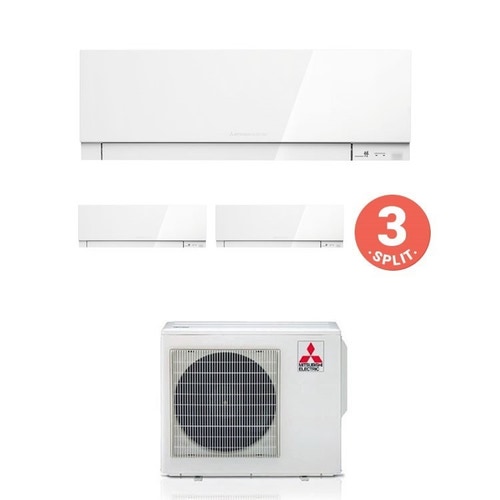 Immagine di Mitsubishi MSZ-EF Climatizzatore trial split inverter Bianco | unità esterna 5,4 kW unità interne 5000+5000+5000 BTU MXZ-3E54VA2+3xMSZ-EF18VE3W 
