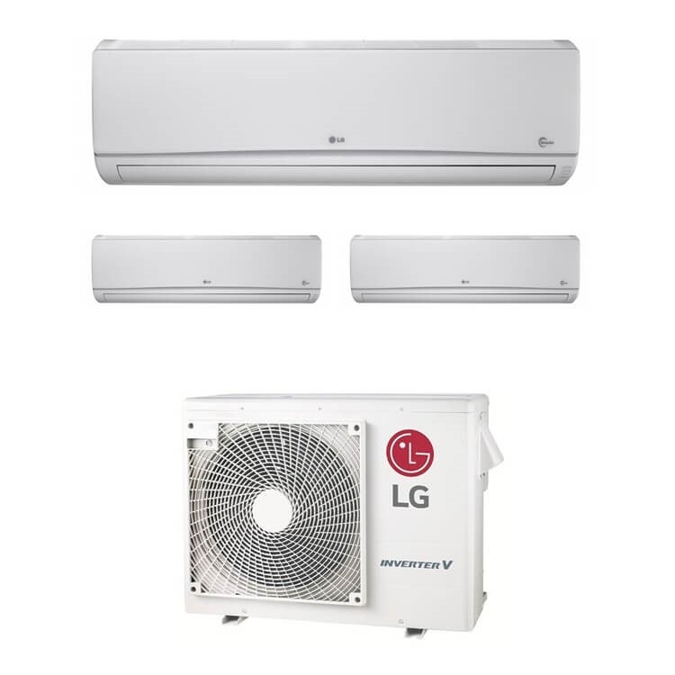 Immagine di LG Libero Climatizzatore trial split inverter | unità esterna 5.5 kW unità interne 9000+12000+12000 BTU MU3M19.UE3+MS09AQ.NB0+2xMS12AQ.NB0