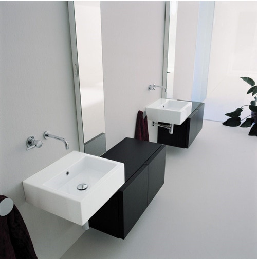Immagine di Flaminia ACQUALIGHT lavabo da appoggio o sospeso 50 cm, colore bianco finitura lucido 5058