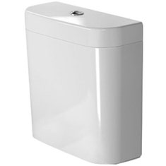 Immagine di Duravit HAPPY D.2 cassetta di sciacquo con batteria Dual Flush, per attacco a sinistra, destra o centrale alto, fabbisogno di acqua di risciacquo 4,5/3 l, UWL classe 1, pulsante finitura cromato, colore bianco 0934000085