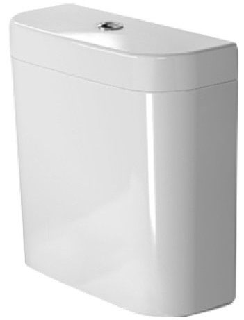 Immagine di Duravit HAPPY D.2 cassetta di sciacquo con batteria Dual Flush, per attacco a sinistra basso, fabbisogno di acqua di risciacquo 4,5/3 l, UWL classe 1, pulsante finitura cromato, colore bianco 0934100085