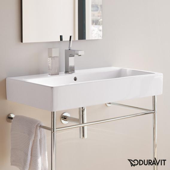 Immagine di Duravit VERO lavabo consolle 70 cm, monoforo, con troppopieno, WonderGliss, colore bianco 04547000001