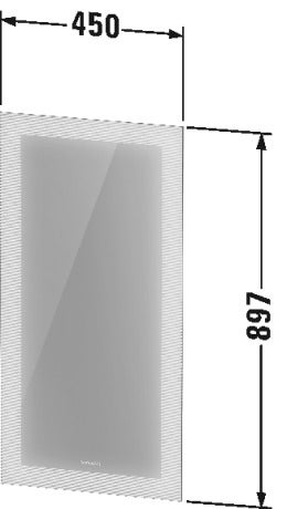 Immagine di Duravit CAPE COD specchio con illuminazione 45 cm, luce led, colore grigio finitura argento specchiato CC96430000