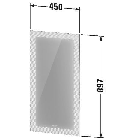 Immagine di Duravit CAPE COD specchio con illuminazione 45 cm, luce led, colore grigio finitura argento specchiato CC96430000