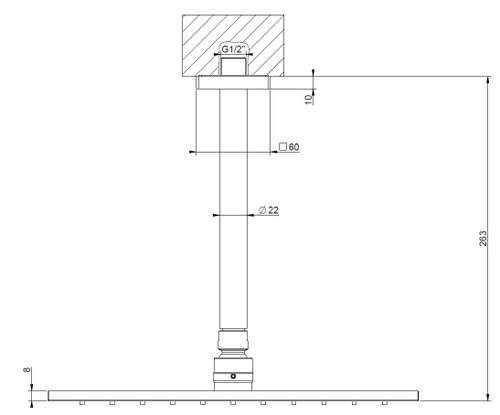 Immagine di Gessi EMPORIO SHOWER soffione anticalcare per doccia, a soffitto, orientabile, finitura cromo 47362#031