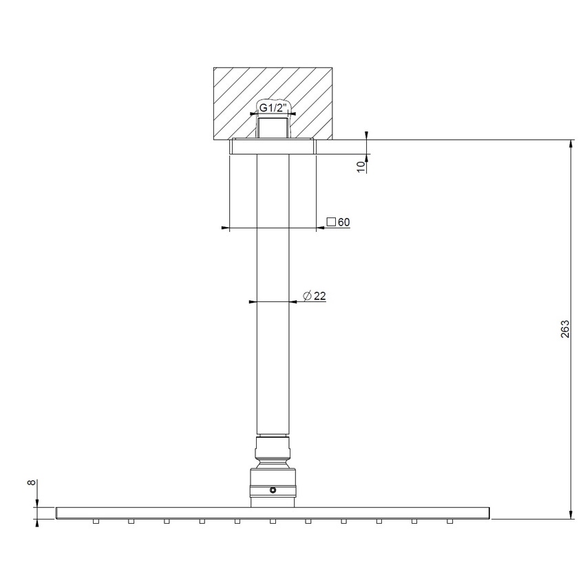 Immagine di Gessi EMPORIO SHOWER soffione anticalcare per doccia, a soffitto, orientabile, finitura cromo 47362#031