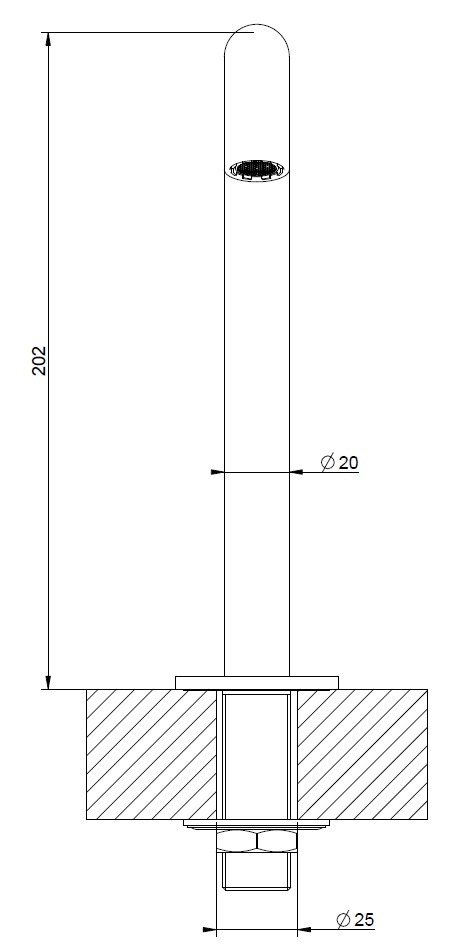 Immagine di Gessi 316 bocca per lavabo medio H.20 cm, finitura steel brushed 54091#239