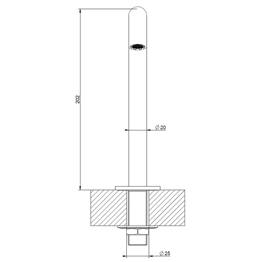 Immagine di Gessi 316 bocca per lavabo medio H.20 cm, finitura steel brushed 54091#239