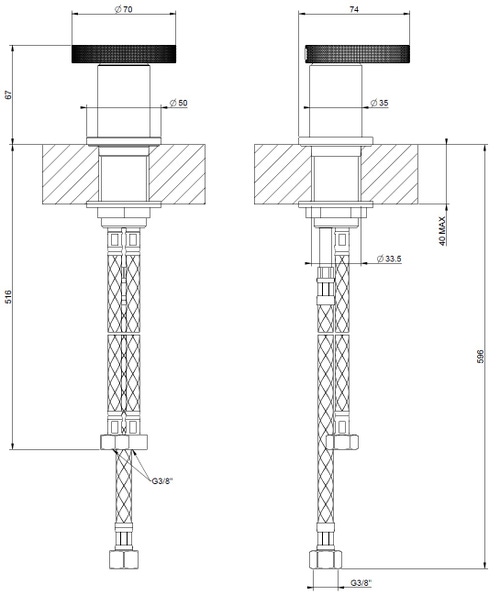 Immagine di Gessi ANELLO comando remoto, finitura Copper Brushed PVD 63400#708