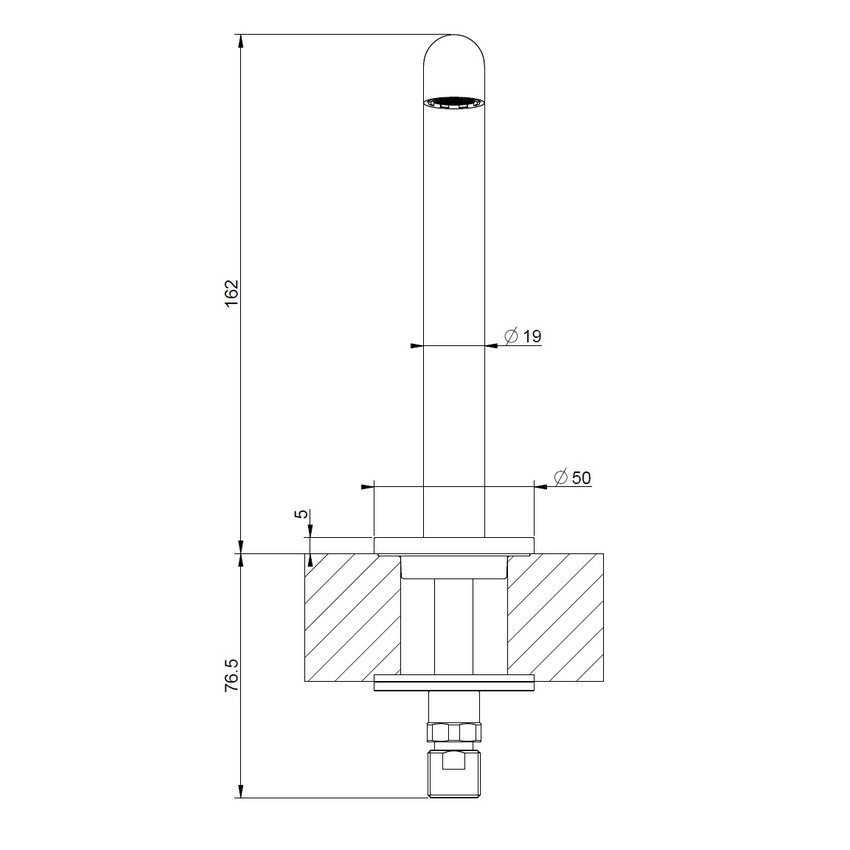 Immagine di Gessi ANELLO bocca lavabo H.16 cm alimentata con comando remoto (non incluso),finitura Copper Brushed PVD 63321#708