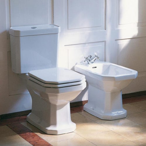 Immagine di Duravit 1930 vaso monoblocco a pavimento a cacciata, senza cassetta, con scarico verticale, UWL classe 2, colore bianco 0227010000