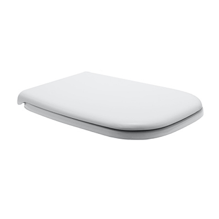 Immagine di Duravit D-CODE sedile con coperchio, senza chiusura rallentata, cerniere in acciaio inox, colore bianco 0067310000
