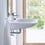 Immagine di Duravit D-CODE lavabo Vital con troppopieno e bordo per rubinetteria, lato inferiore smaltato, colore bianco 23126000002
