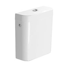Immagine di Duravit DARLING NEW cassetta di sciacquo con batteria Dual Flush, per attacco sinistra, destra o centrale alto, pulsante finitura cromato, colore bianco 0931000085