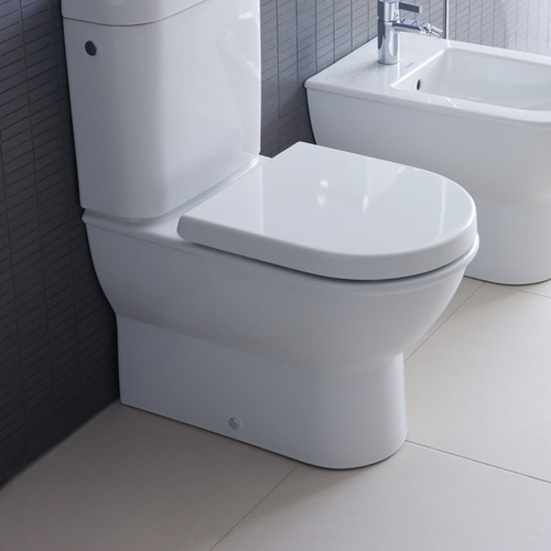 Immagine di Duravit DARLING NEW vaso monoblocco a pavimento a cacciata, senza cassetta e senza sedile, fabbisogno di acqua di risciacquo 4,5 l, UWL classe 1, HygieneGlaze, colore bianco 2138092000