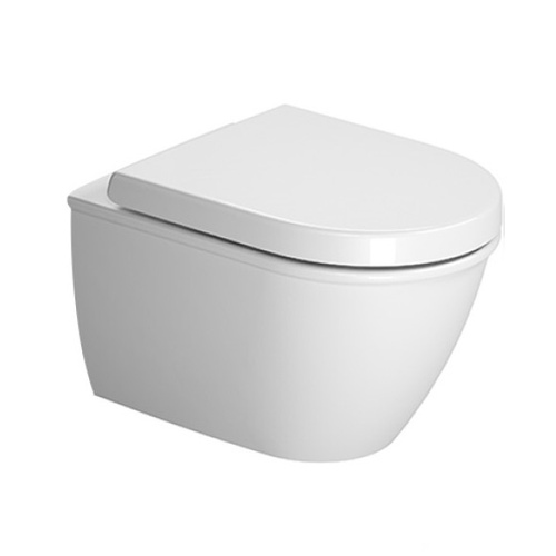 Immagine di Duravit DARLING NEW vaso sospeso Compact a cacciata, senza sedile, fabbisogno di acqua di risciacquo 4,5 l, UWL classe 1, WonderGliss, colore bianco 25490900001