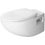Immagine di Duravit DURAPLUS set sanitari sospesi, vaso a cacciata, sedile con coperchio a chiusura rallentata, bidet sospeso monoforo, con troppopieno, colore bianco 2547090000+2532100000+0064290000