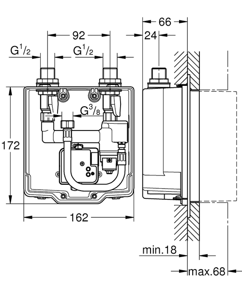 Immagine di Grohe Eurosmart Cosmopolitan E Set di montaggio 36336001