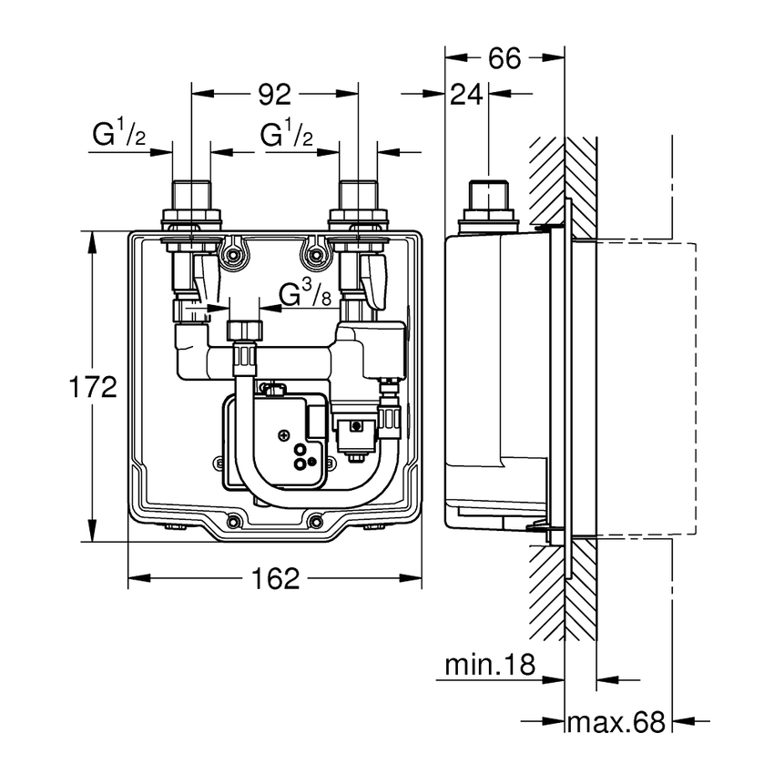 Immagine di Grohe Eurosmart Cosmopolitan E Set di montaggio 36336001
