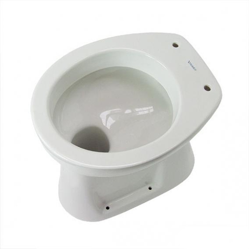 Immagine di Duravit DURAPLUS vaso a pavimento Sudan, per cassetta a incasso o esterna non inclusa, a fondo piano, con scarico orizzontale, + 10 cm di seduta, adatto a portatori di handicap, senza sedile, fabbisogno di acqua di risciacquo 6 l, UWL classe 2, colore bianco 0212090000