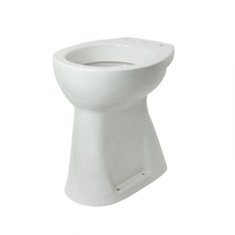 Immagine di Duravit DURAPLUS vaso a pavimento Sudan, per cassetta a incasso o esterna non inclusa, a fondo piano, con scarico orizzontale, + 10 cm di seduta, adatto a portatori di handicap, senza sedile, fabbisogno di acqua di risciacquo 6 l, UWL classe 2, colore bianco 0212090000