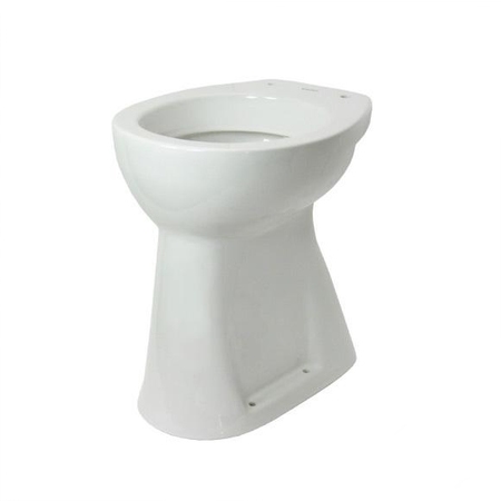 Immagine di Duravit DURAPLUS vaso a pavimento Sudan, per cassetta a incasso o esterna non inclusa, a fondo piano, con scarico orizzontale, + 10 cm di seduta, adatto a portatori di handicap, senza sedile, fabbisogno di acqua di risciacquo 6 l, UWL classe 2, colore bianco 0212090000
